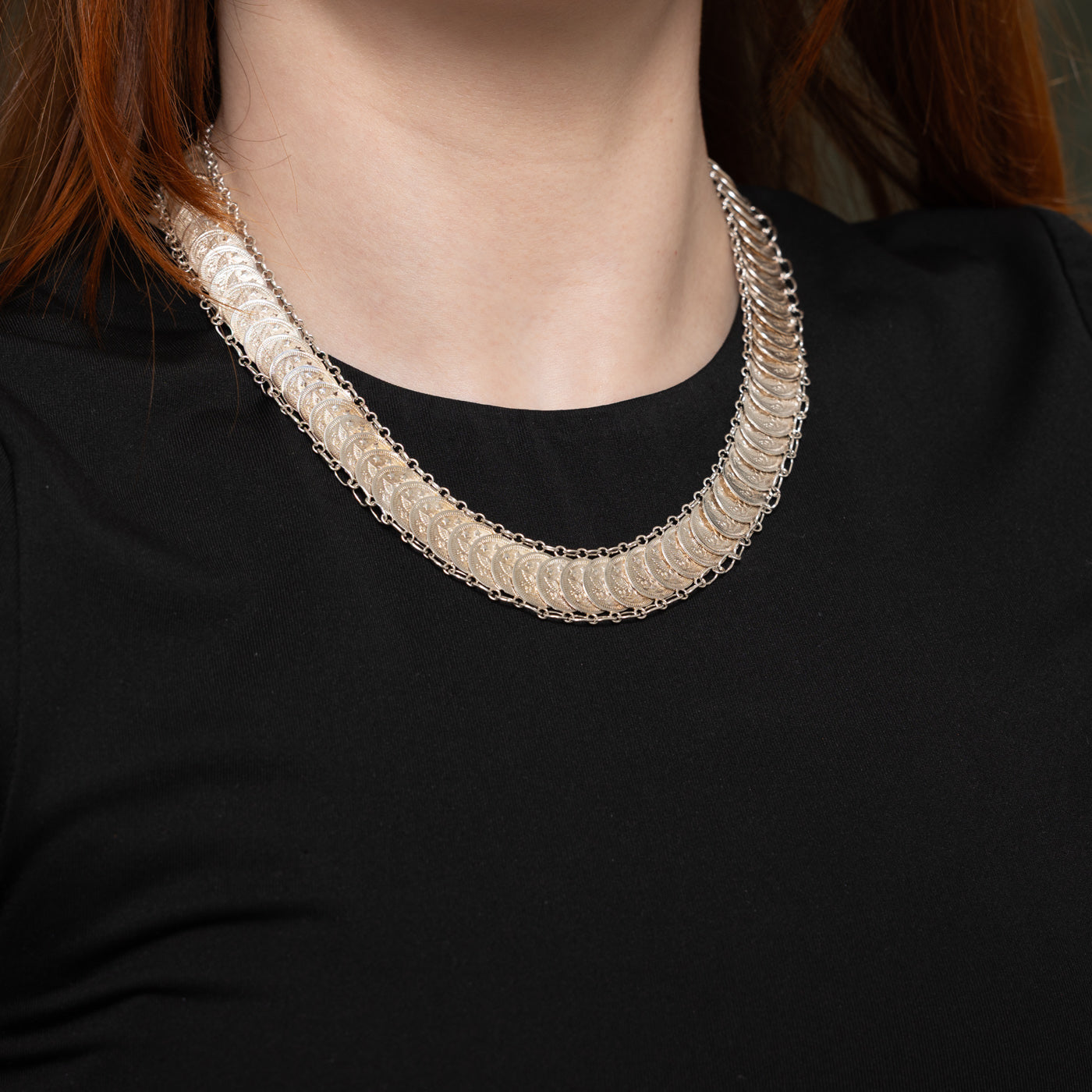 Silver Eagle Coin Chain Necklace | 17"