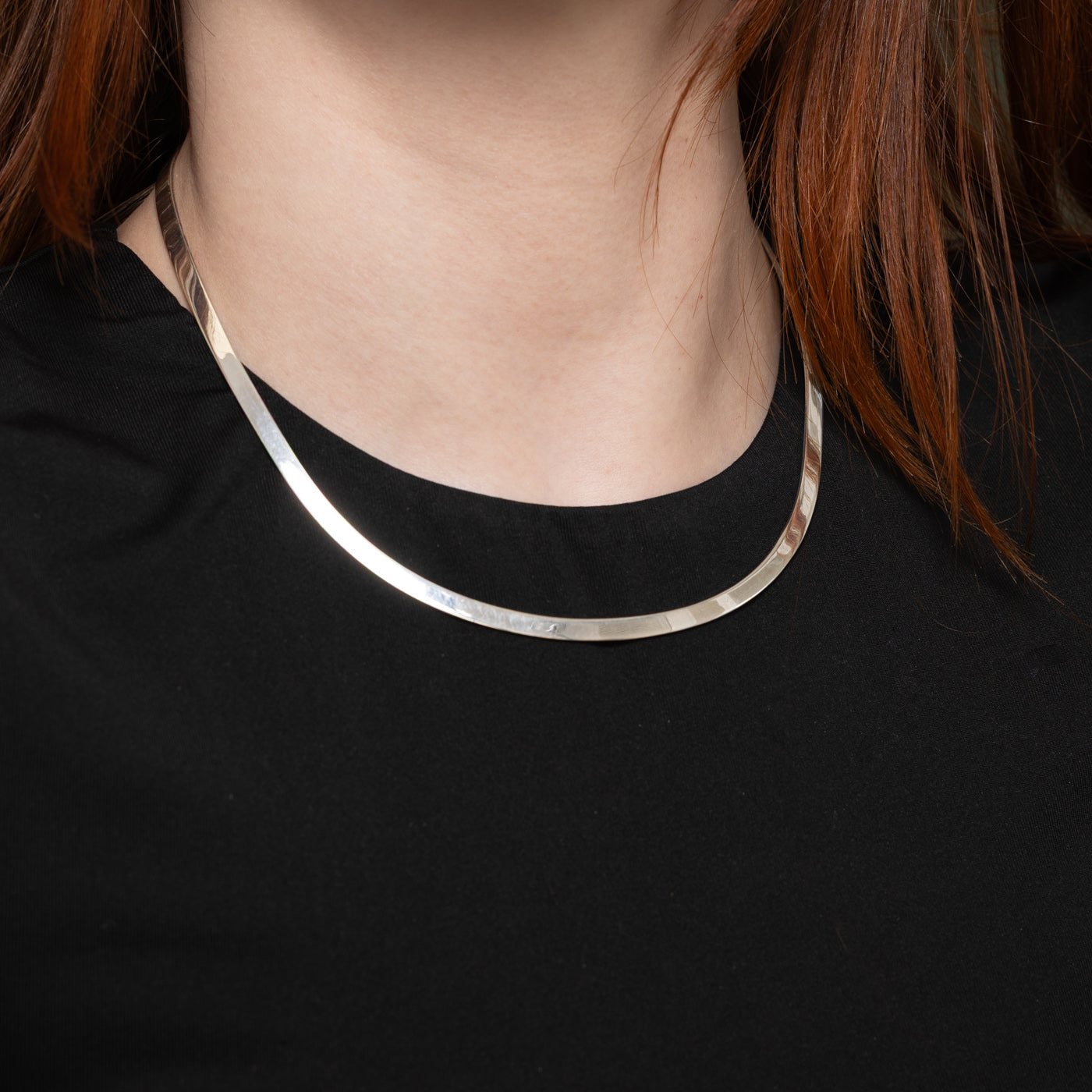 Italian Sterling Silver Two Tone Flat Chain | 16"