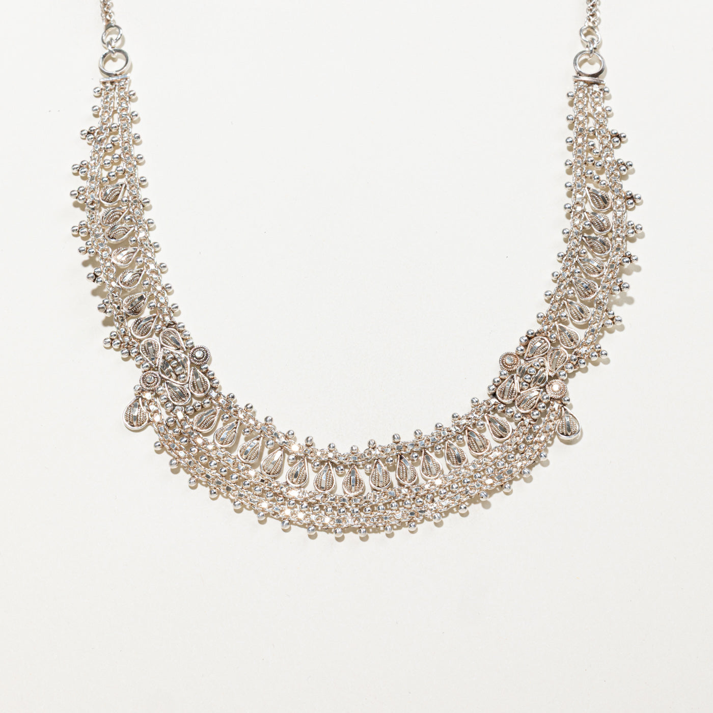 Sterling Silver Ornate Filigree Necklace | 17"