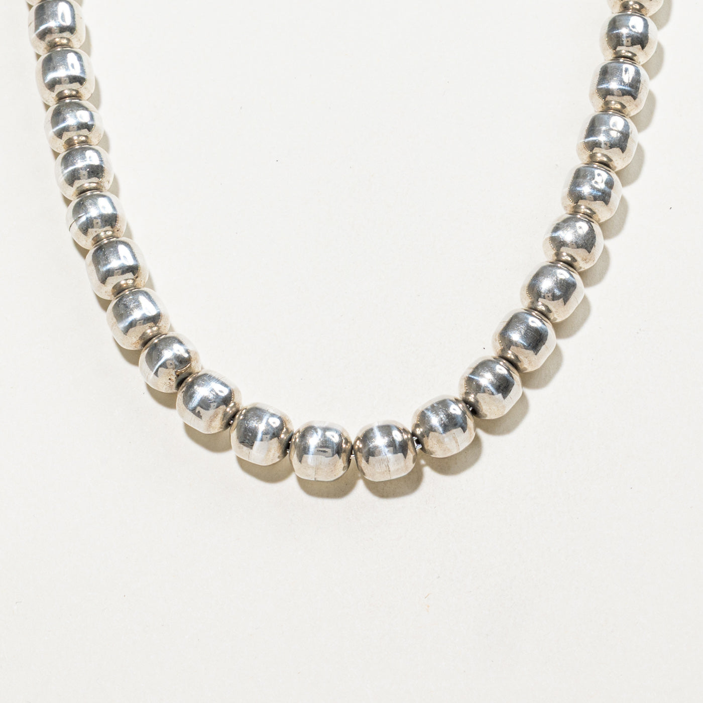Sterling Silver Beaded Necklace | 8.2mm | 17"