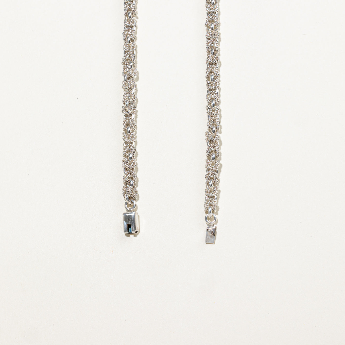 Sterling Silver Rope Textured Byzantine Chain | 5.6mm | 18"
