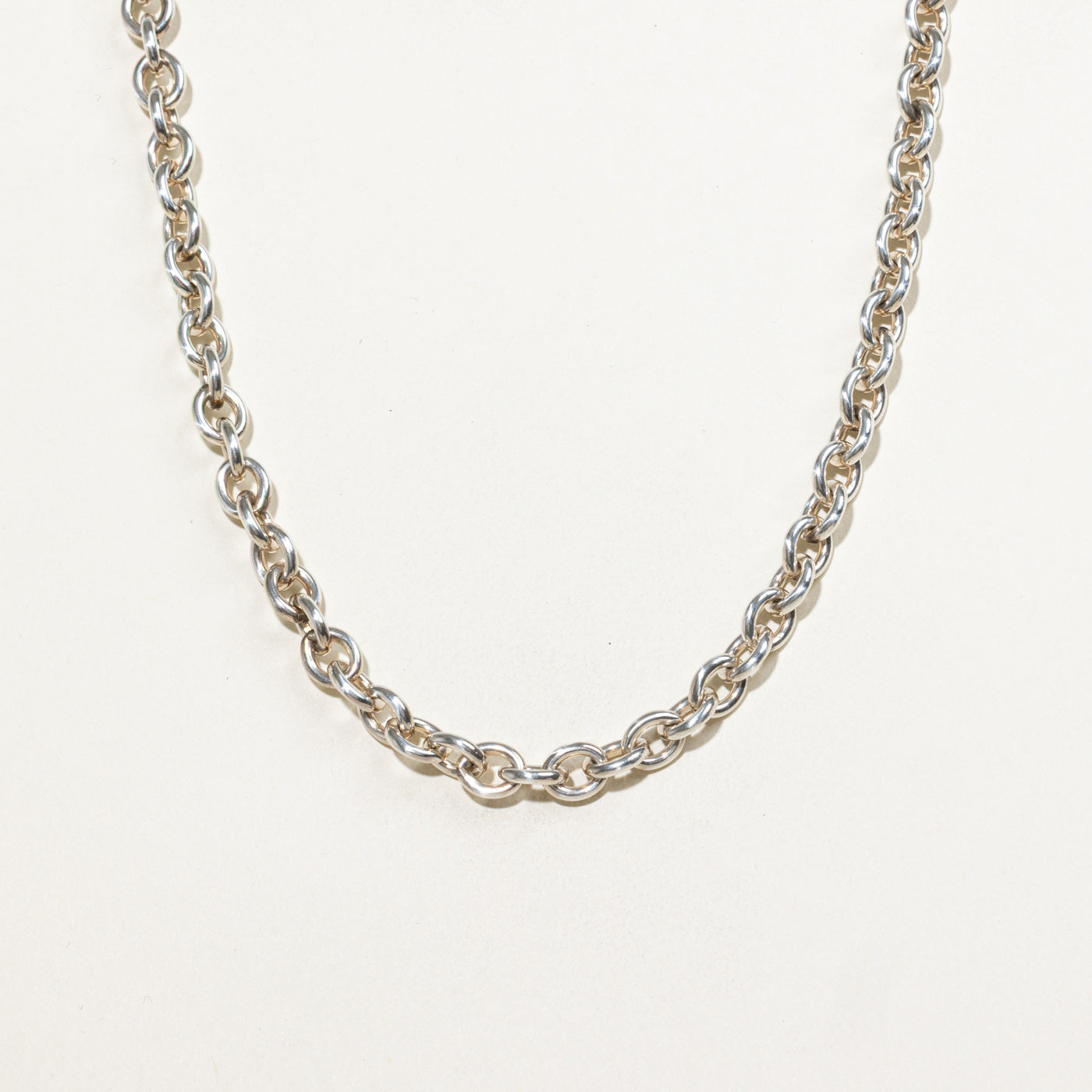Sterling Silver Heart Charm Toggle Clasp Necklace | 17"