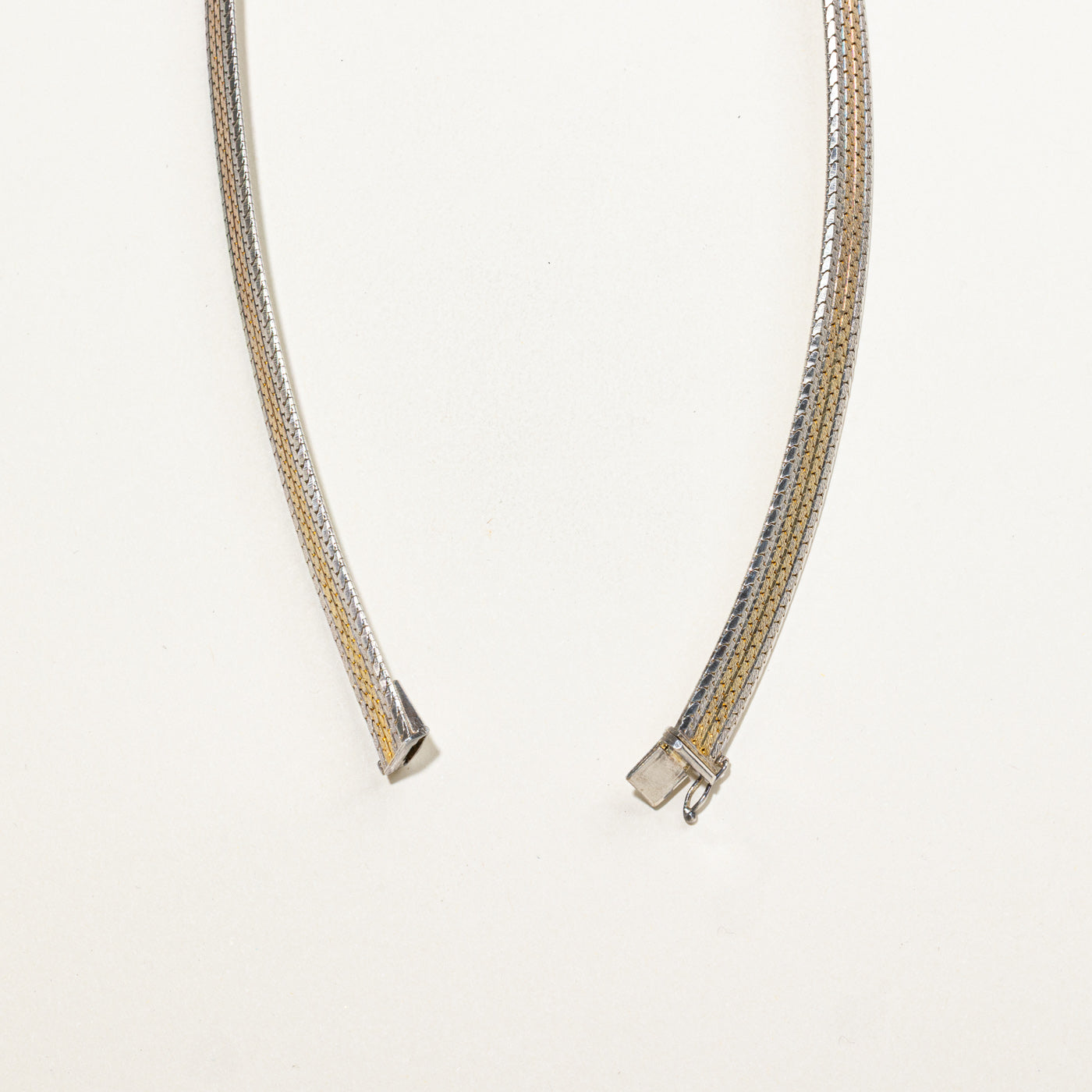Italian Sterling Silver Two Tone Flat Chain | 16"