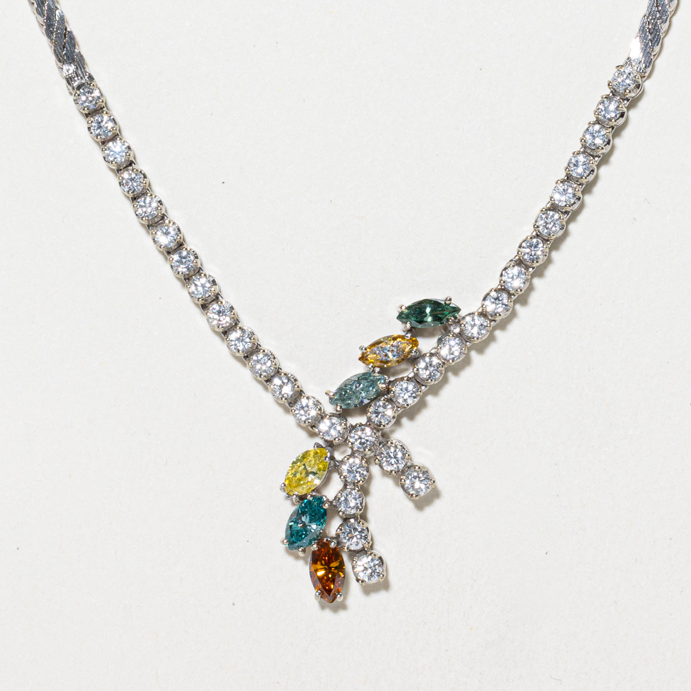 Multi Coloured Diamond Pendant Necklace | 2.71ctw | 16"