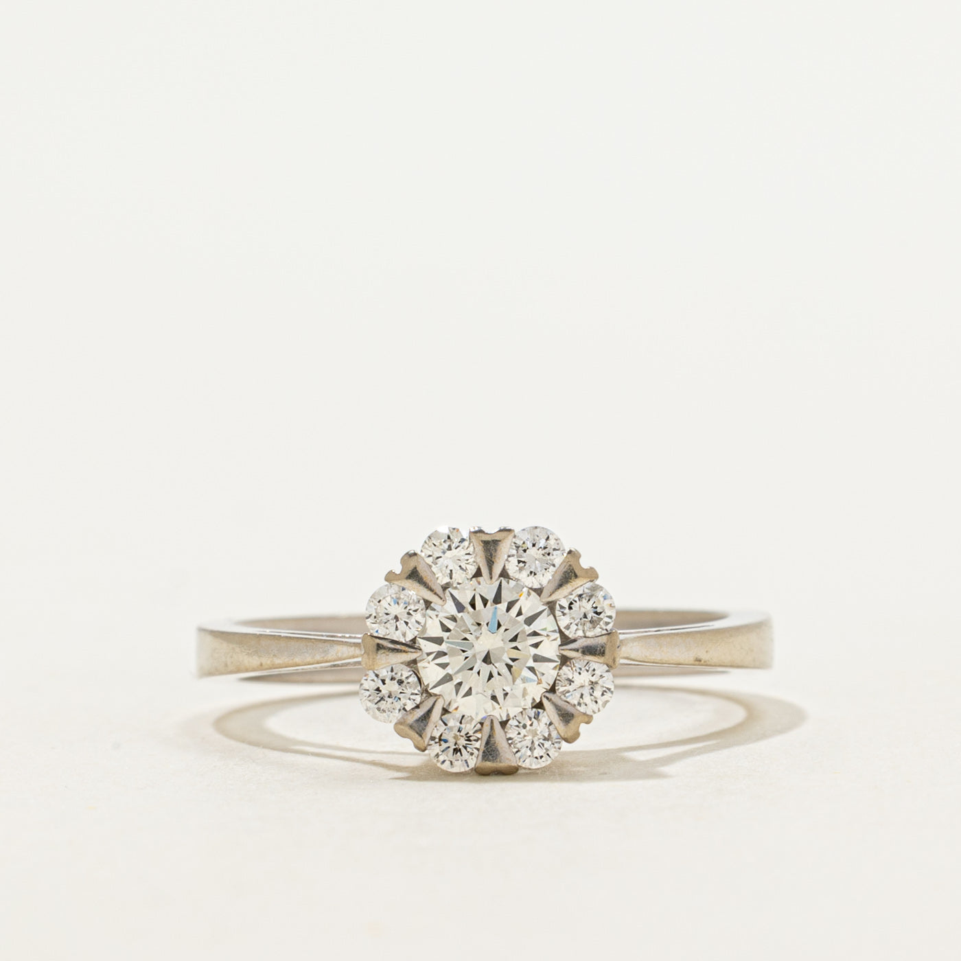 Diamond Halo Cathedral Ring | 0.56ctw | SZ 6.25
