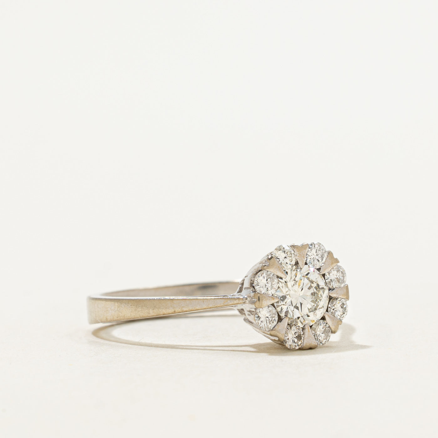 Diamond Halo Cathedral Ring | 0.56ctw | SZ 6.25
