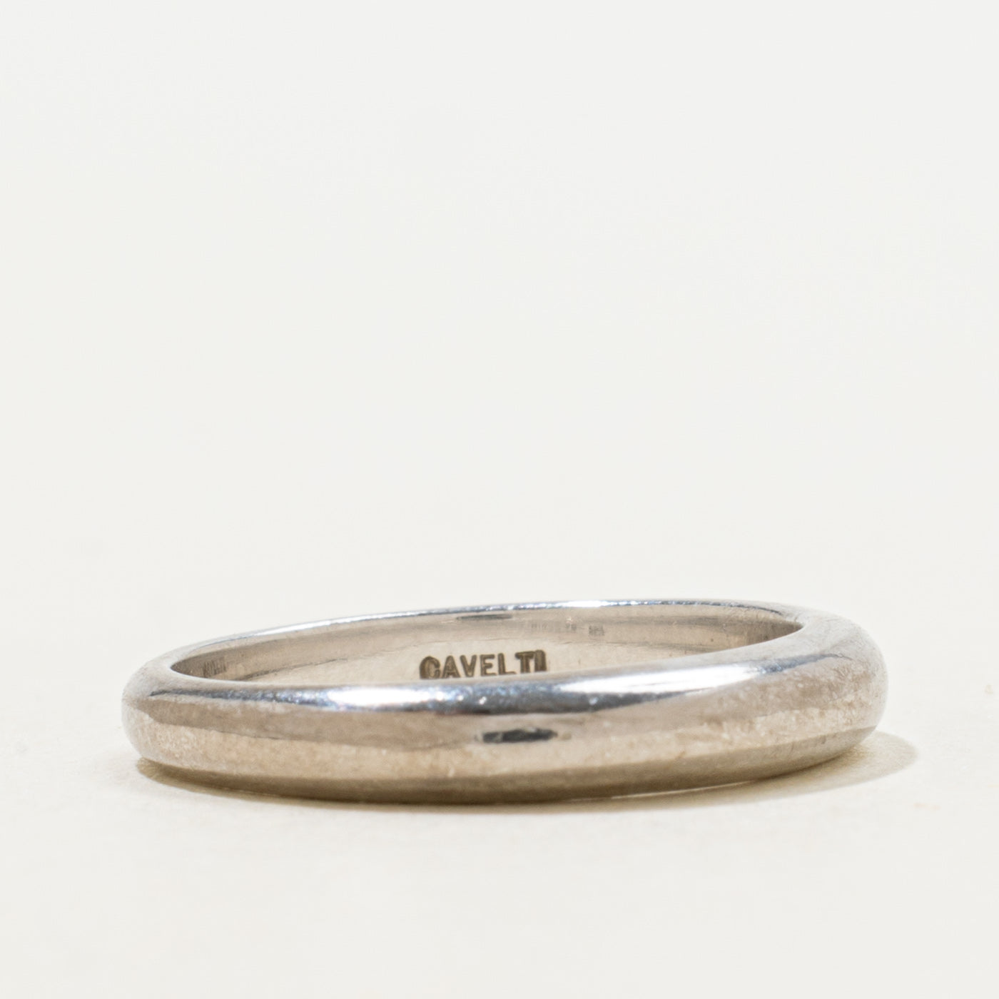 'Cavelti' 18k White Gold Petite Dome Ring | SZ 4.5