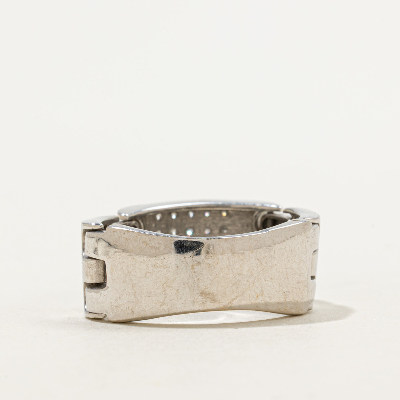 Diamond Grid & Chain Link Ring | 0.15ctw | SZ 9.25