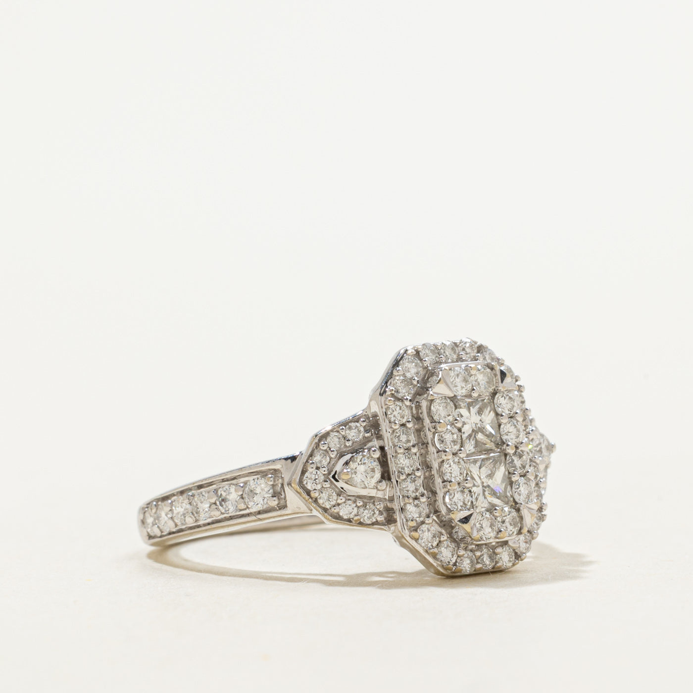 14k Diamond Geometric Cluster Ring | 0.88ctw | SZ 4.75