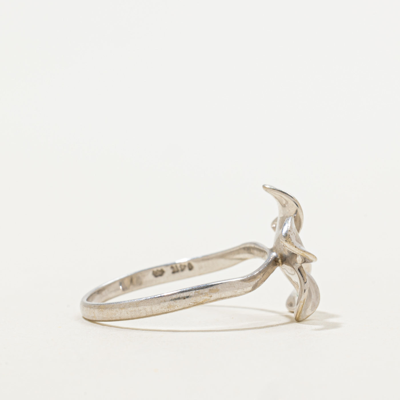 14k White Gold Flower Ring | SZ 7