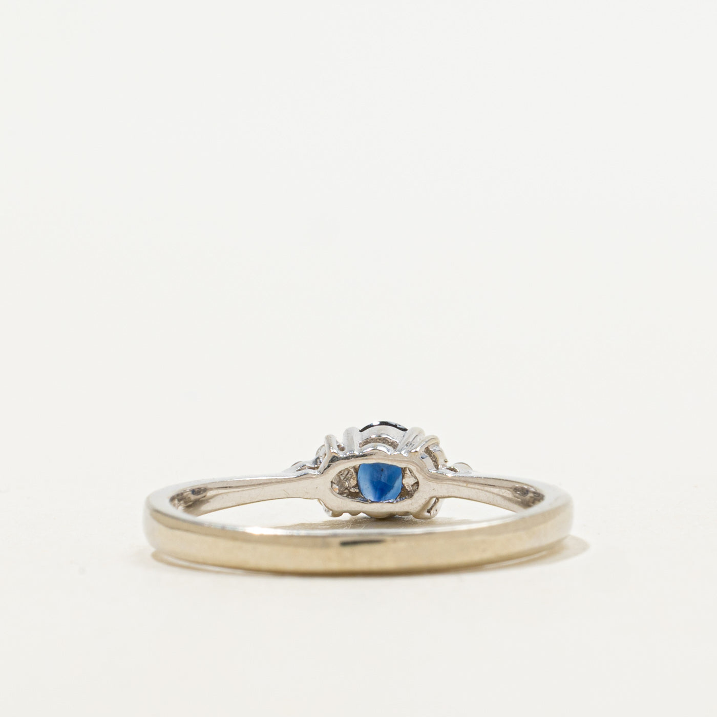 18k Oval Cut Sapphire & Diamond Accented Ring | 0.25ct, 0.06ctw | SZ 6.5