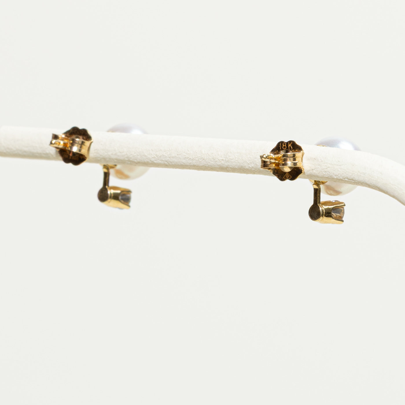 'Birks' Pearl & Diamond Stud Earrings | 0.19ctw