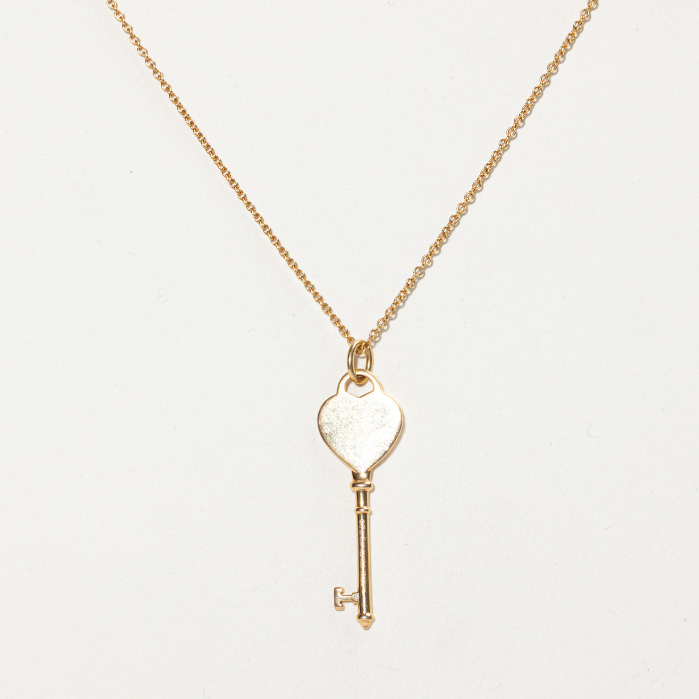 'Tiffany & Co.' Diamond Heart Key Pendant Necklace | 0.06ctw | 30"