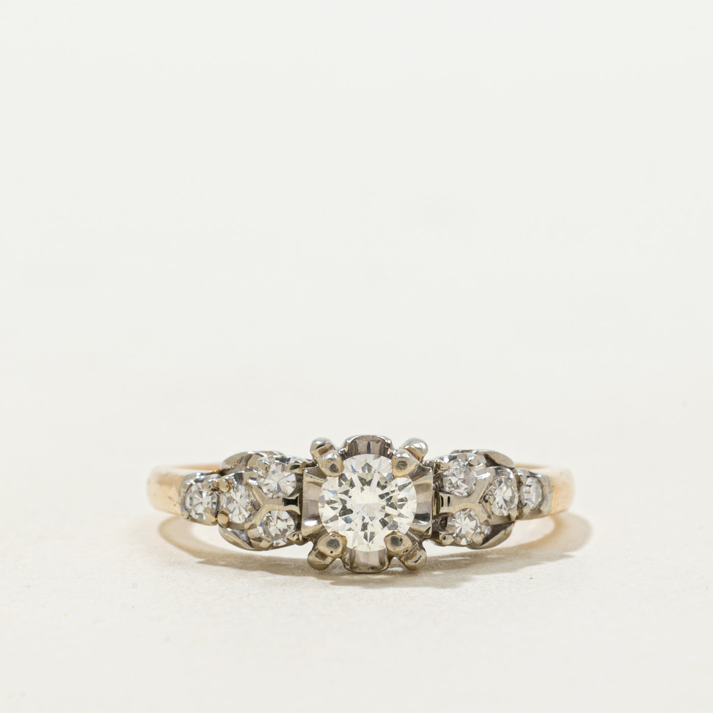 18k Illusion Set Diamond Cluster Accented Ring | 0.42ctw | SZ 7