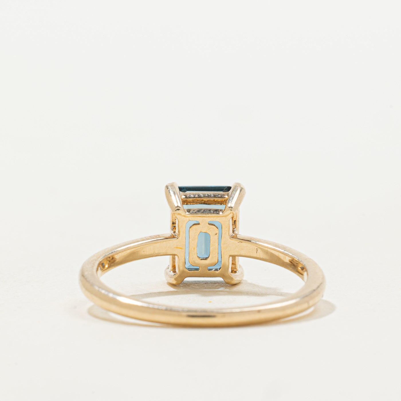 Solitaire Rectangle Cut Blue Topaz Ring | 1.60ct | SZ 7.25