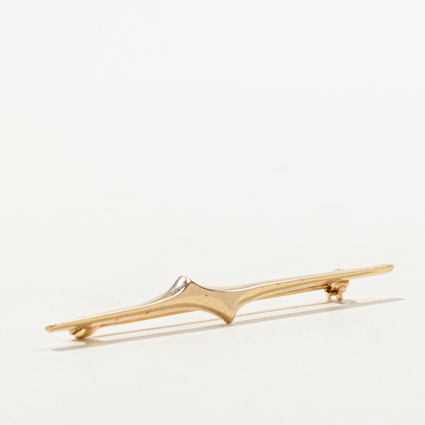 10k Yellow Gold Abstract Bar Brooch