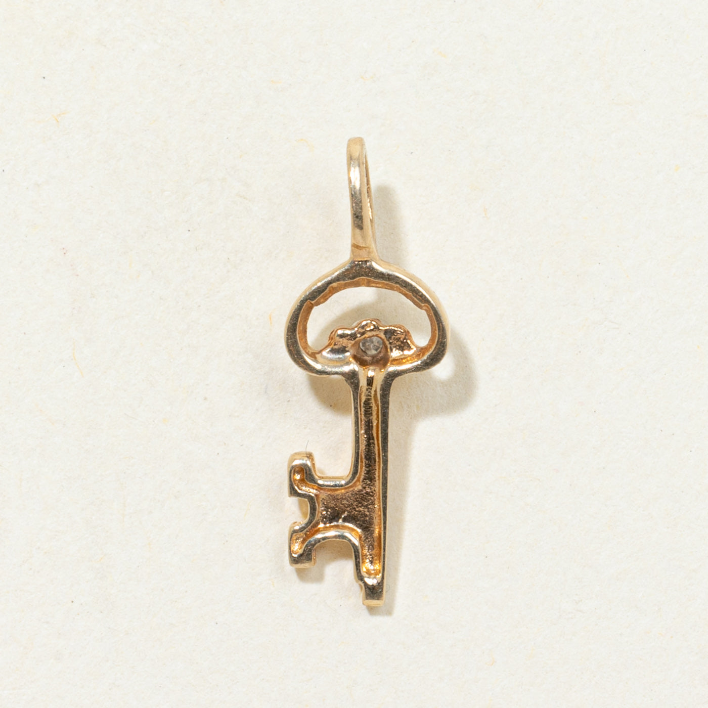 14k Diamond Key Charm | 0.01ct