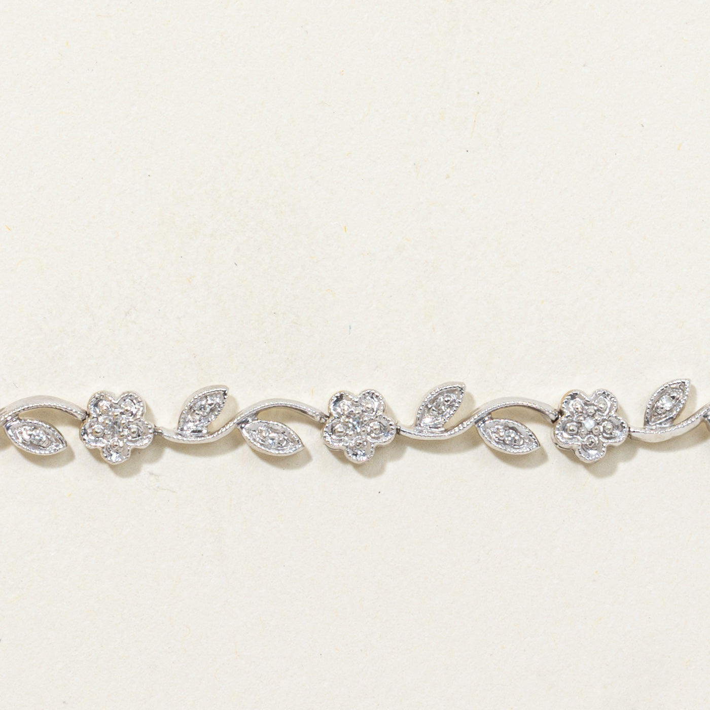 Diamond Floral Vine Tennis Bracelet | 0.15ctw | 6.5"