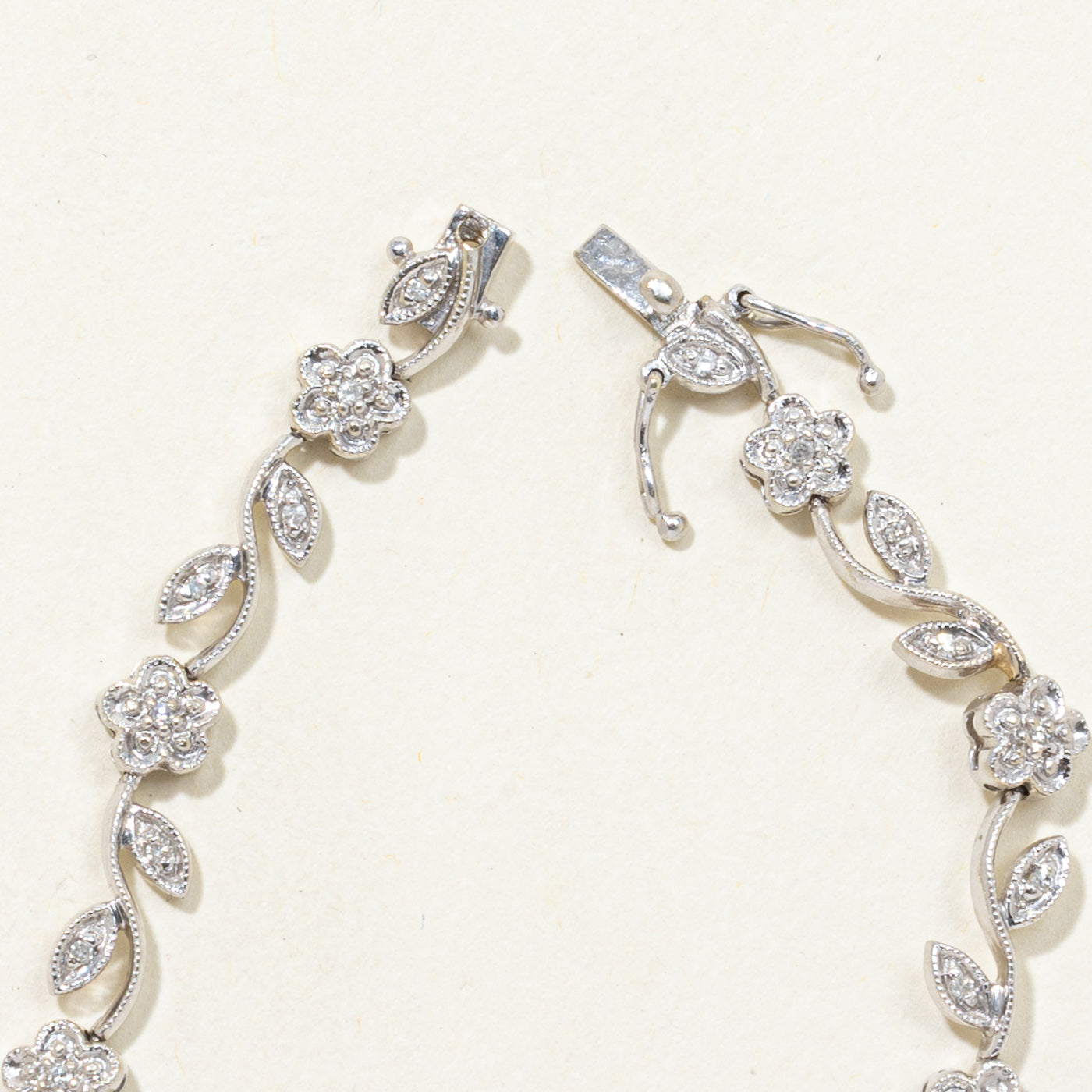 Diamond Floral Vine Tennis Bracelet | 0.15ctw | 6.5"