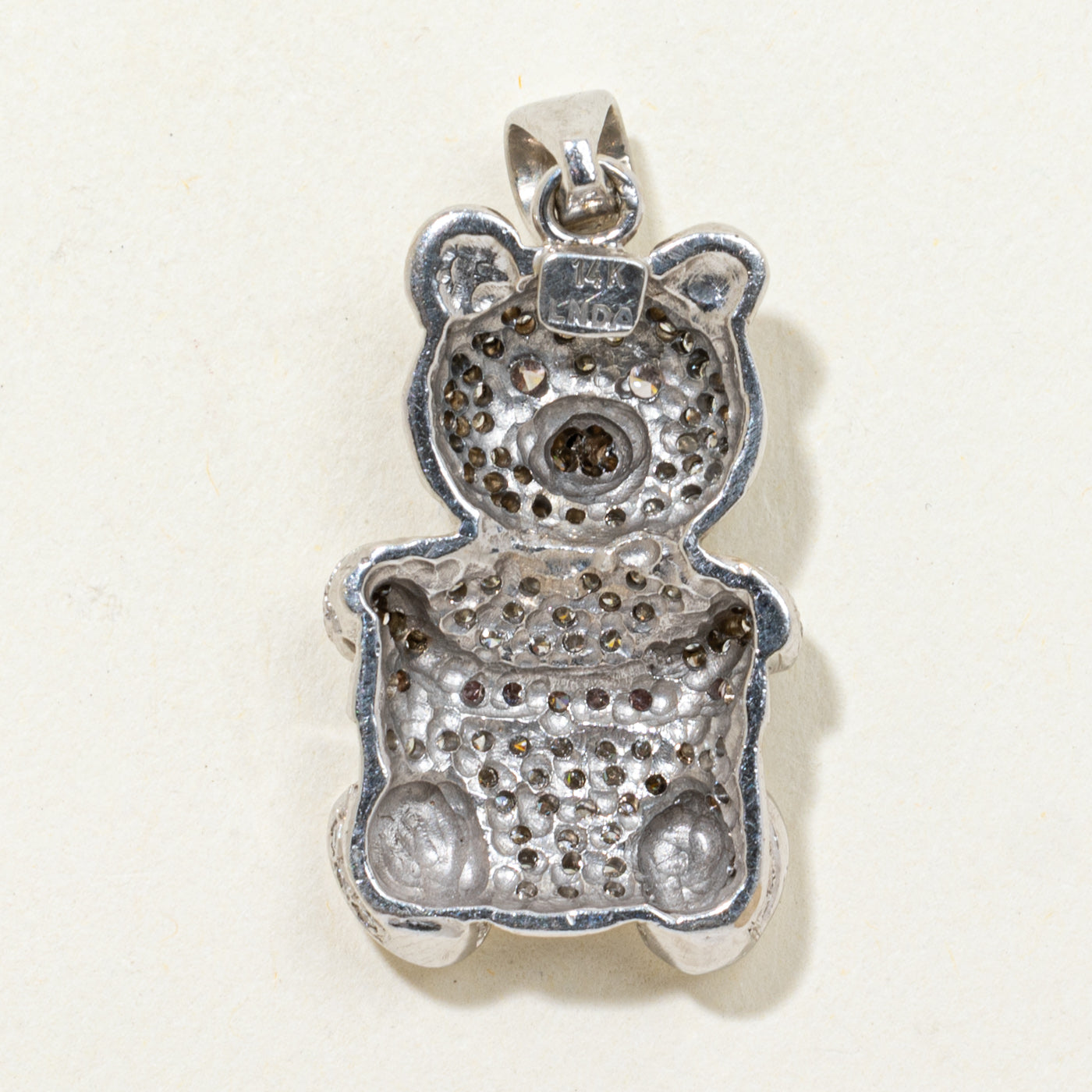Multi Colour Diamond Teddy Bear Pendant | 0.82ctw