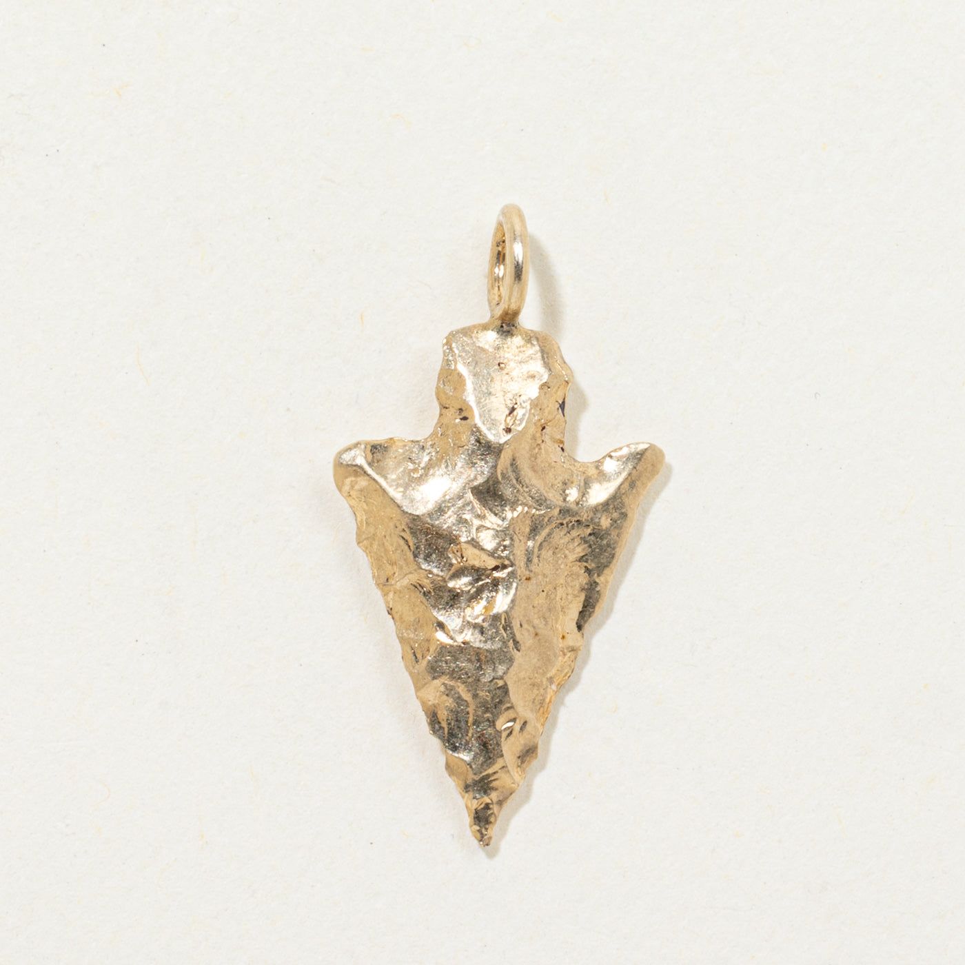 14k Yellow Gold Textured Arrowhead Pendant