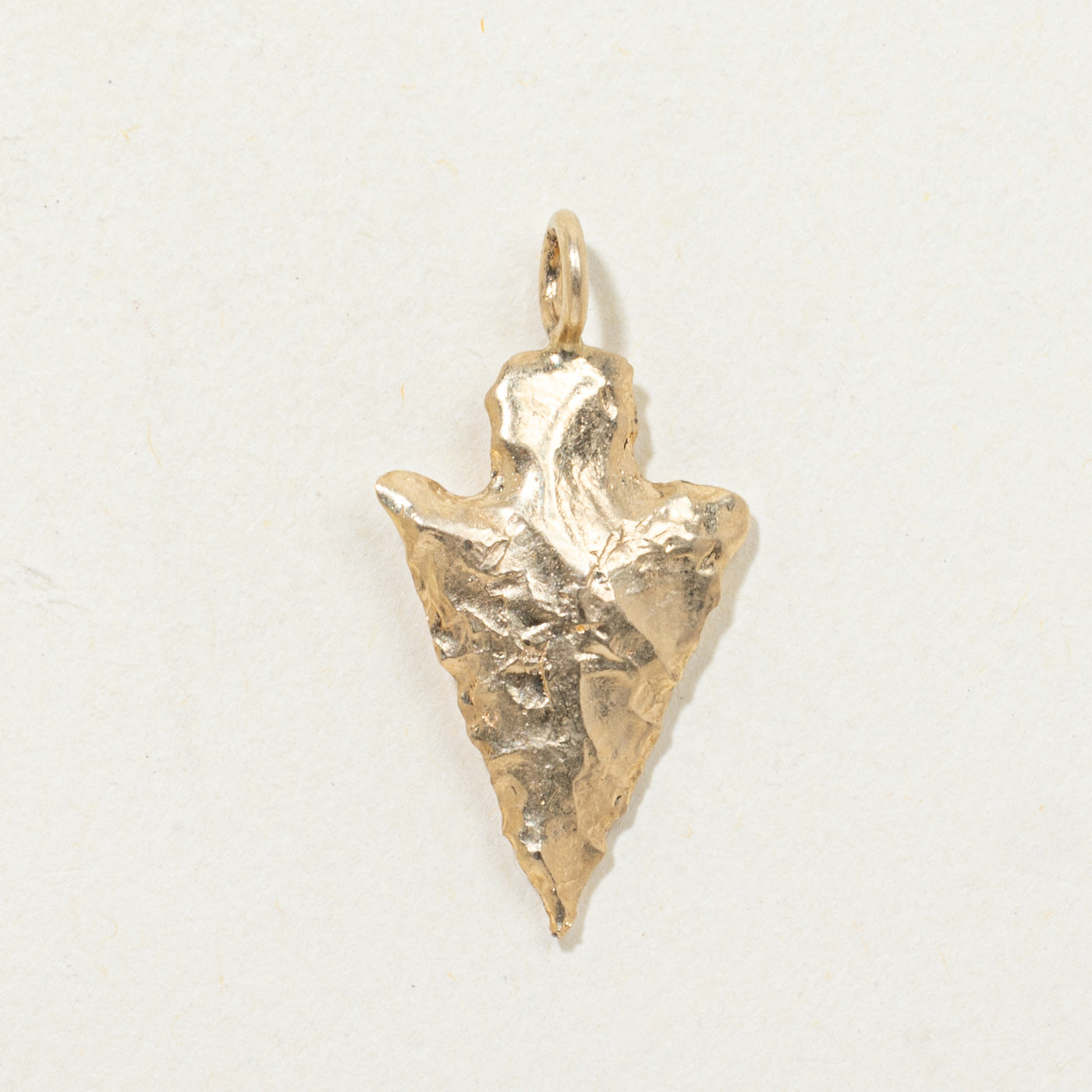 14k Yellow Gold Textured Arrowhead Pendant