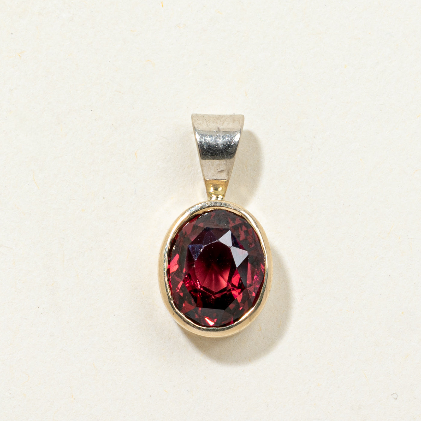 Bezel Set Oval Cut Garnet Pendant | 2.70ct