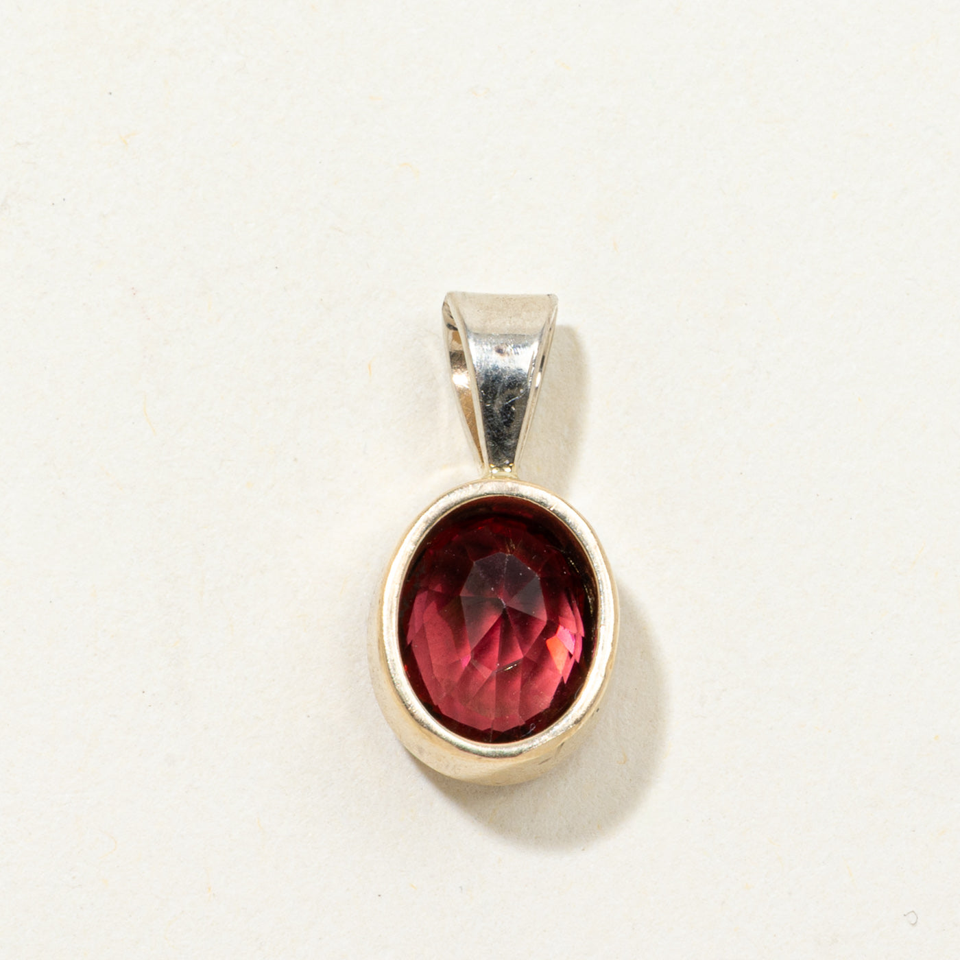 Bezel Set Oval Cut Garnet Pendant | 2.70ct