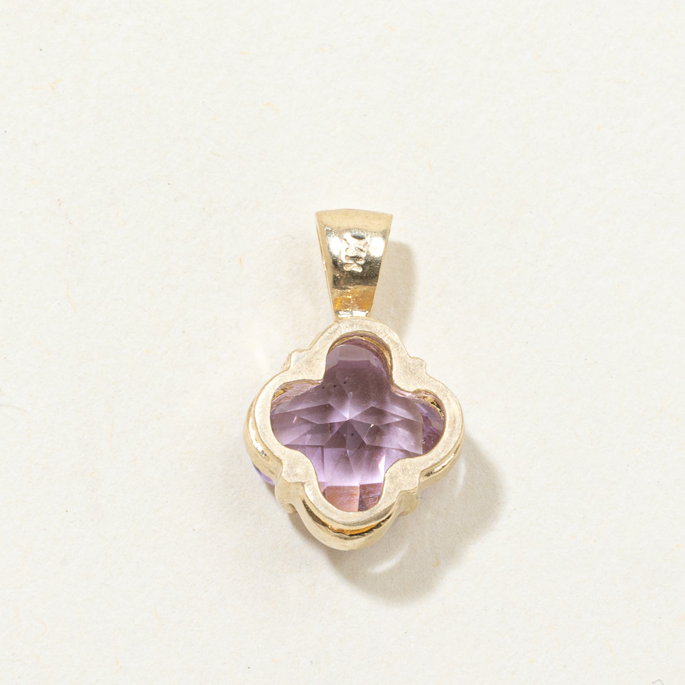 Clover Checkerboard Cut Amethyst Pendant | 2.00ct