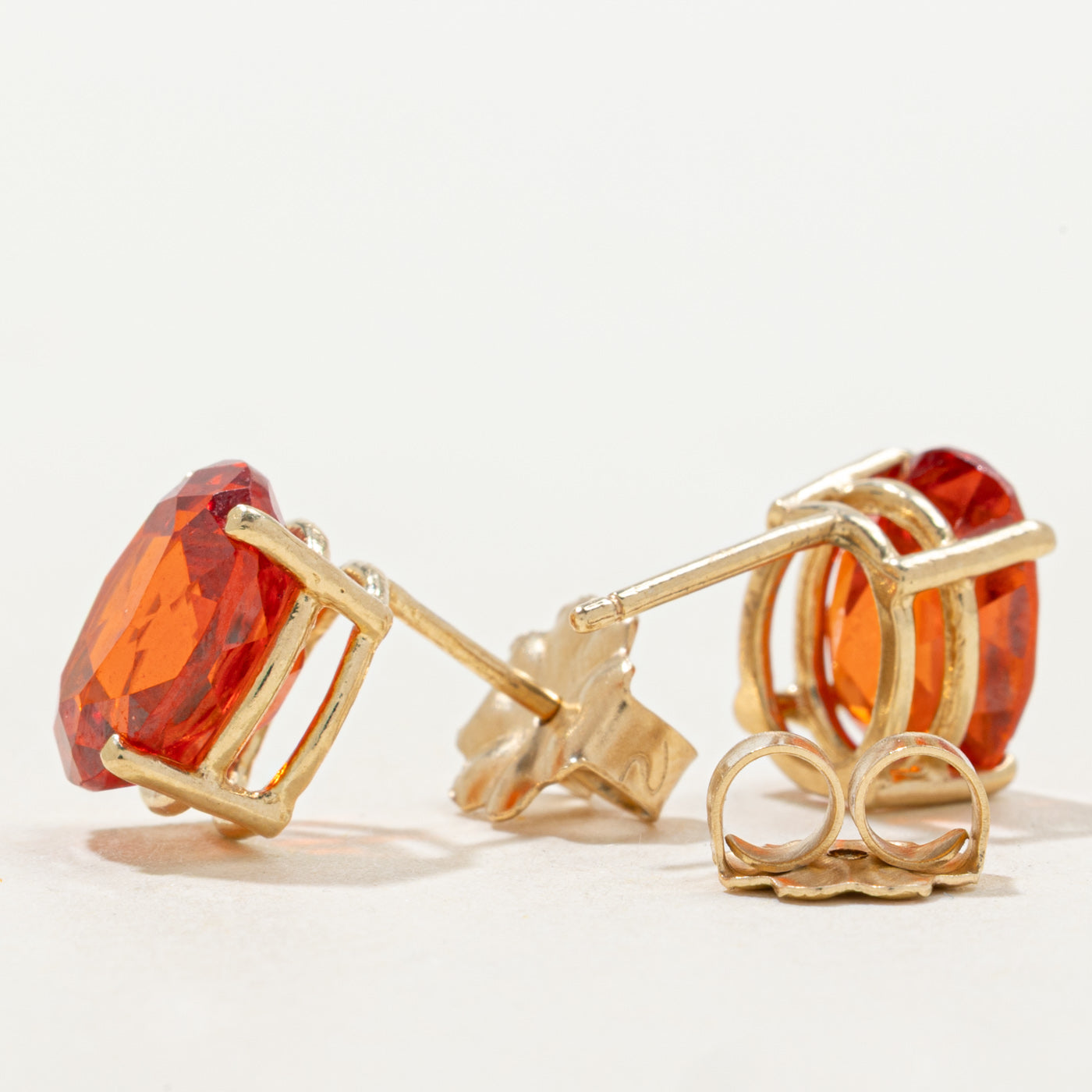 Basket Set Fire Opal Stud Earrings | 4.00ctw