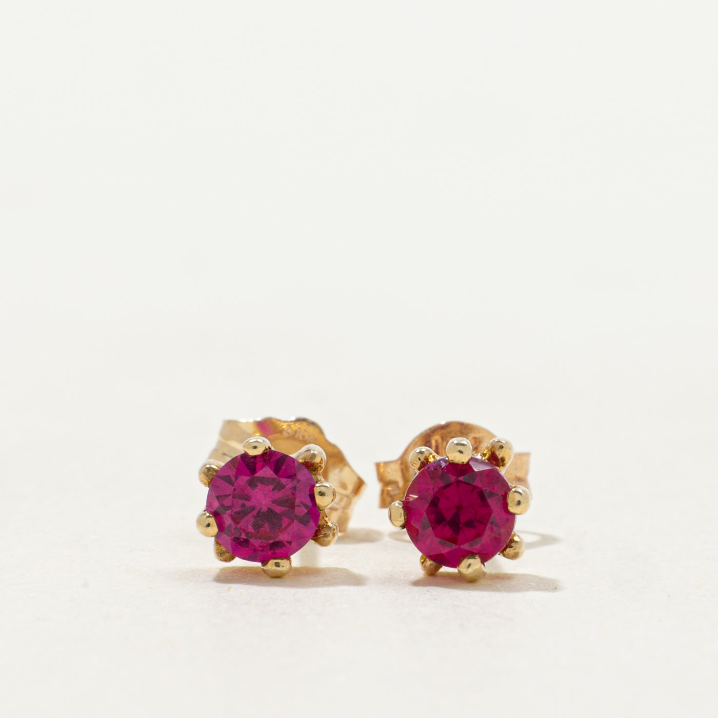 Synthetic Ruby Stud Earrings | 0.50ctw