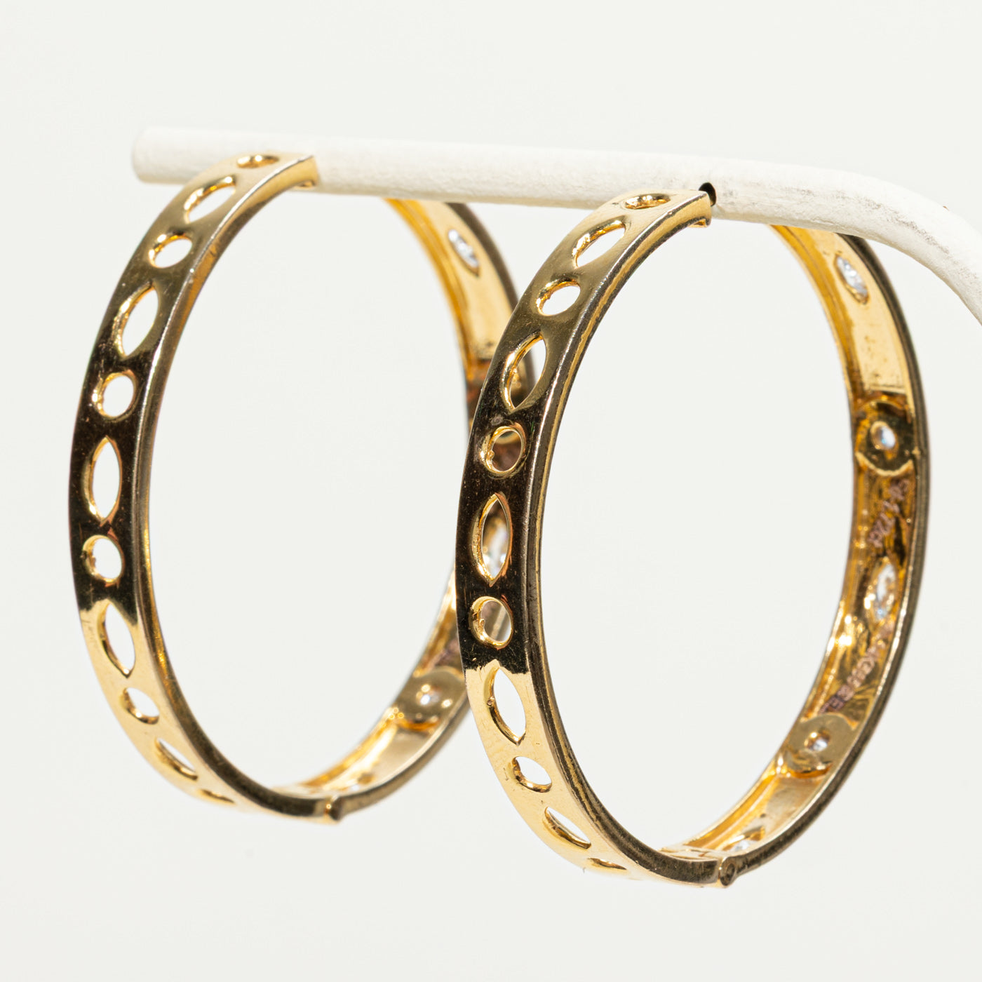 Bezel Set Large Diamond Hoop Earrings | 1.74ctw
