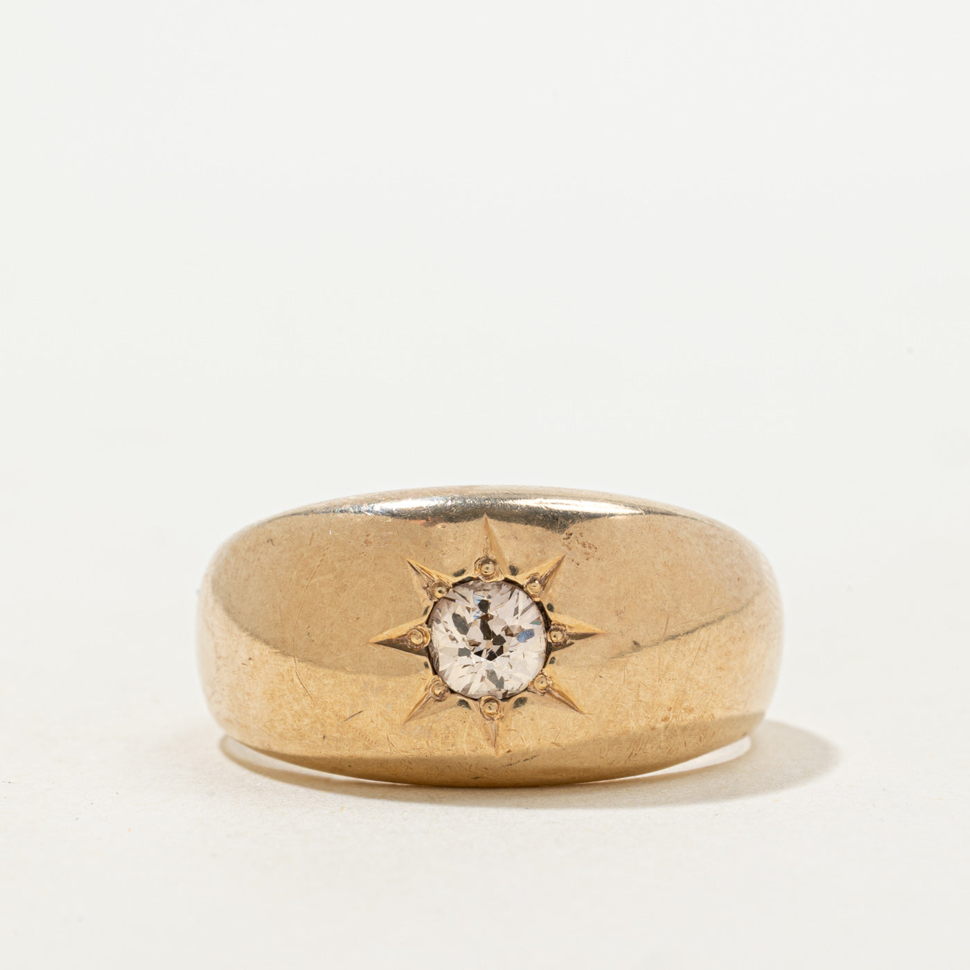 Old Mine Cut Champagne Diamond Ring | 0.38ct | SZ 9.75