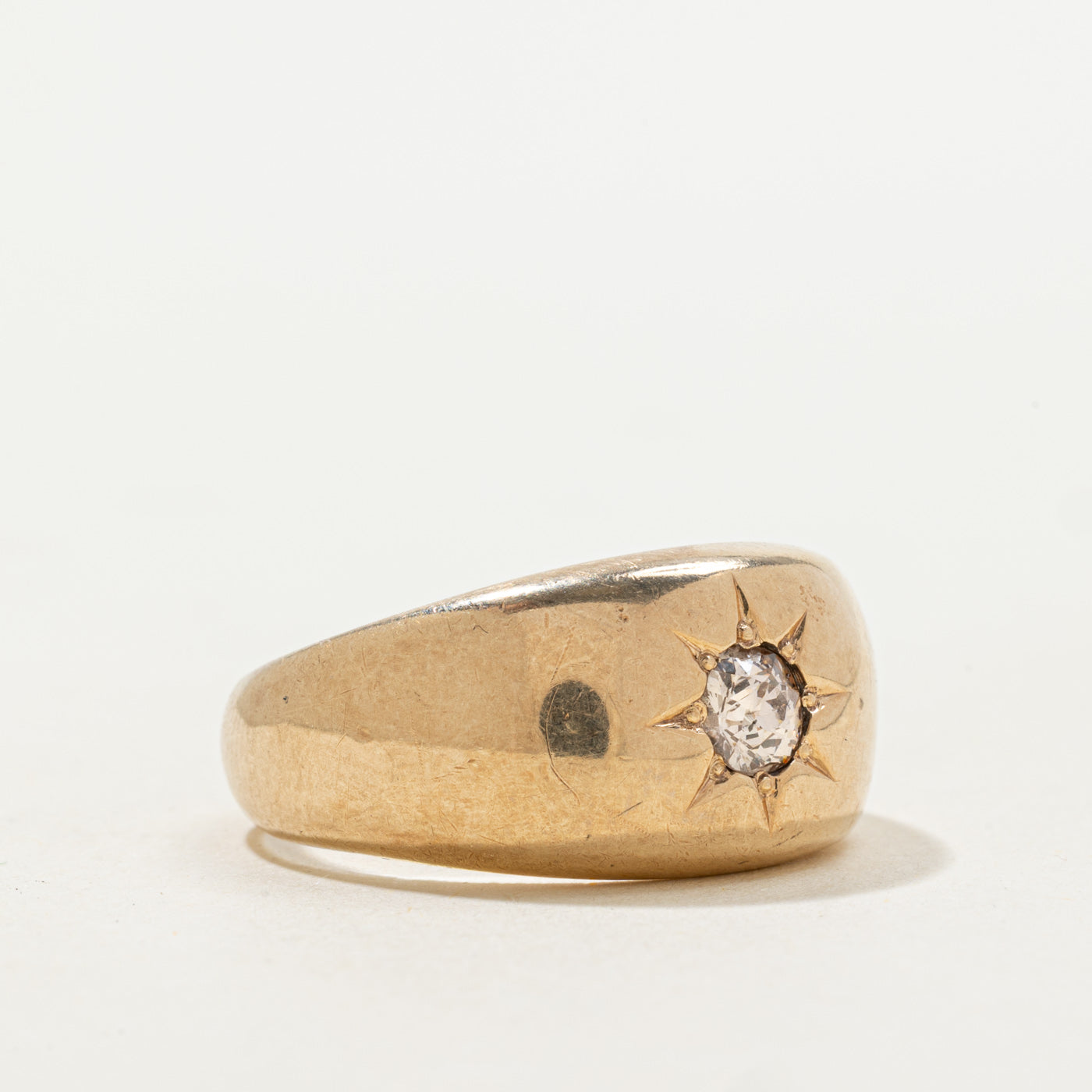 Old Mine Cut Champagne Diamond Ring | 0.38ct | SZ 9.75