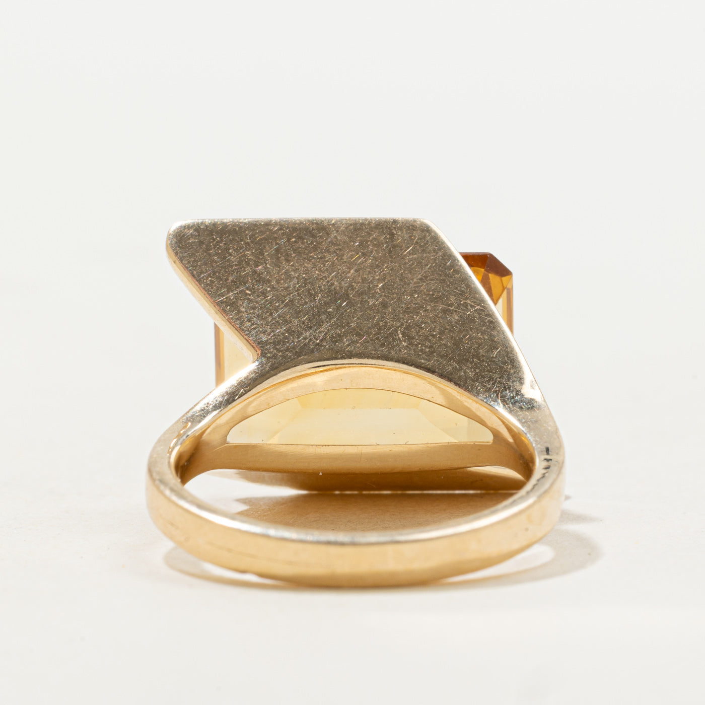 East West Emerald Cut Citrine Cocktail Ring | 10.00ct | SZ 6.25