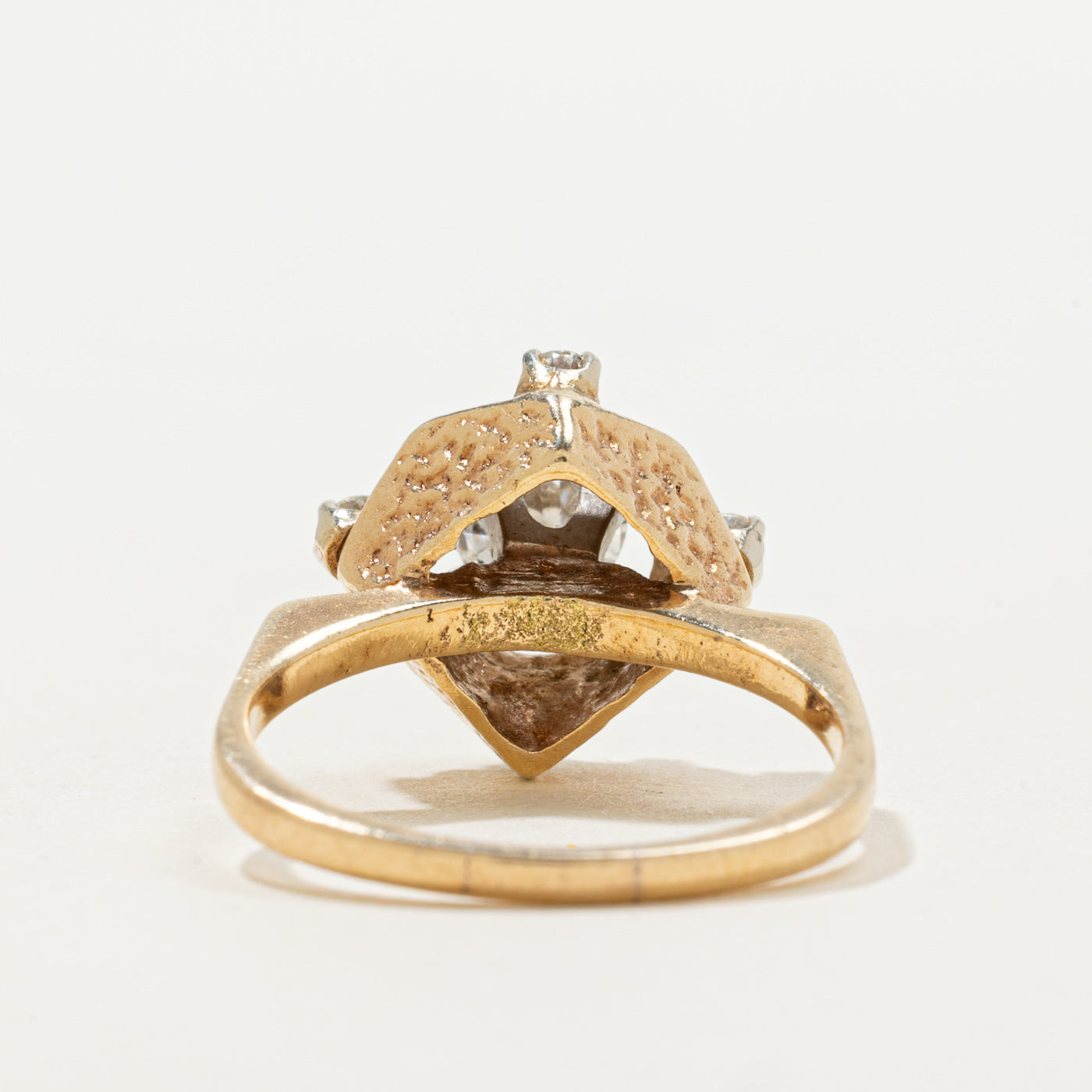 Transitional Cut Diamond Geometric Ring | 0.62ct I2 I/J, 0.20ctw | SZ 8