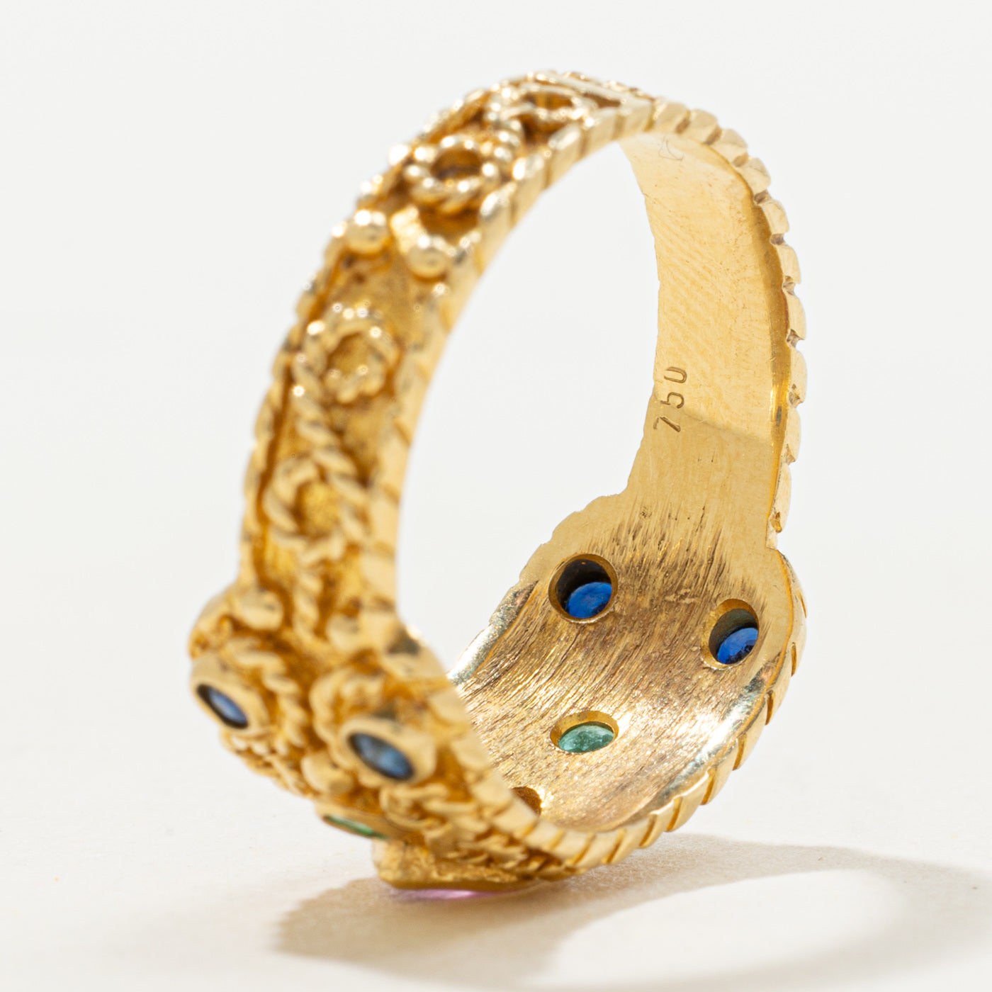 Multi Gemstone Rope Ring | 0.36ctw | SZ 8.5