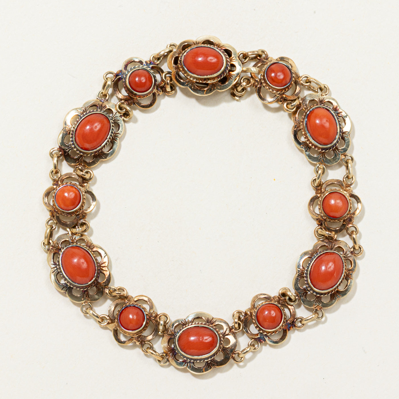 Coral Gemstone Bracelet | 8.20ctw | 7.5"