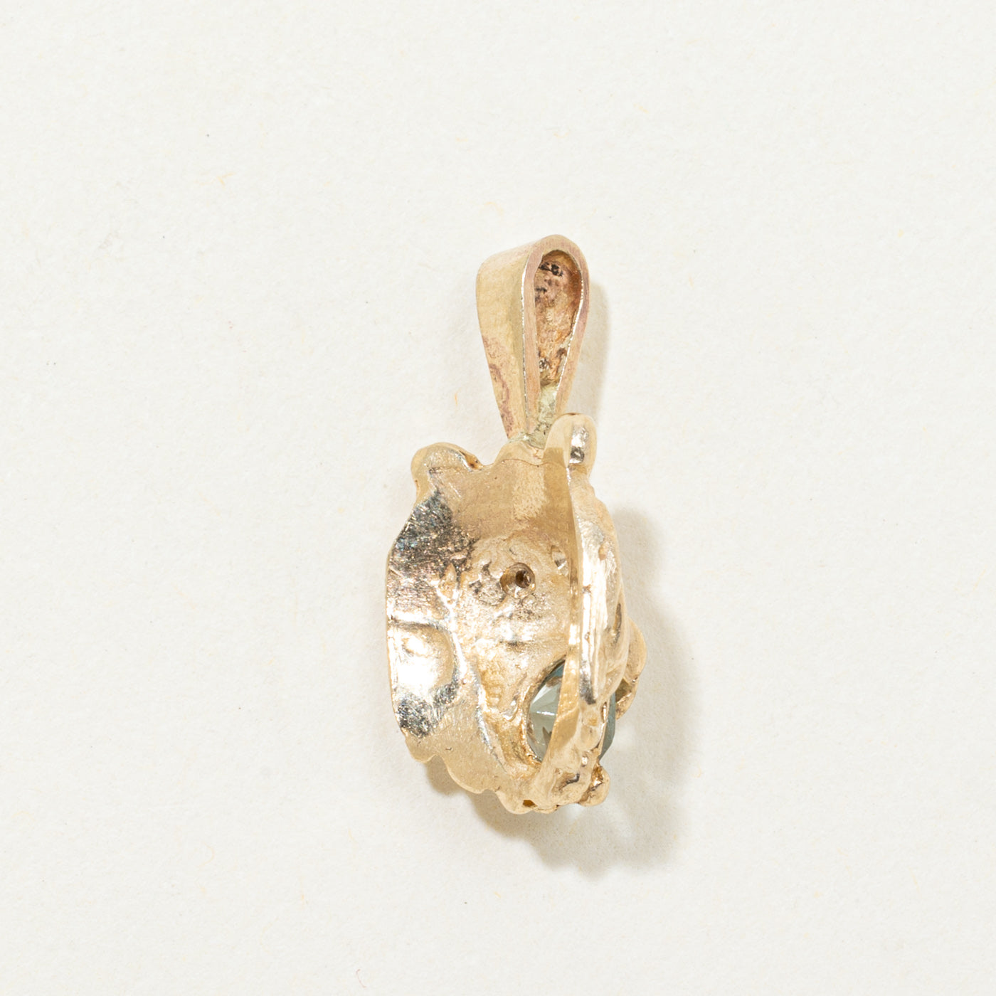 Aquamarine & Diamond Lion Pendant | 0.35ct, 0.01ctw