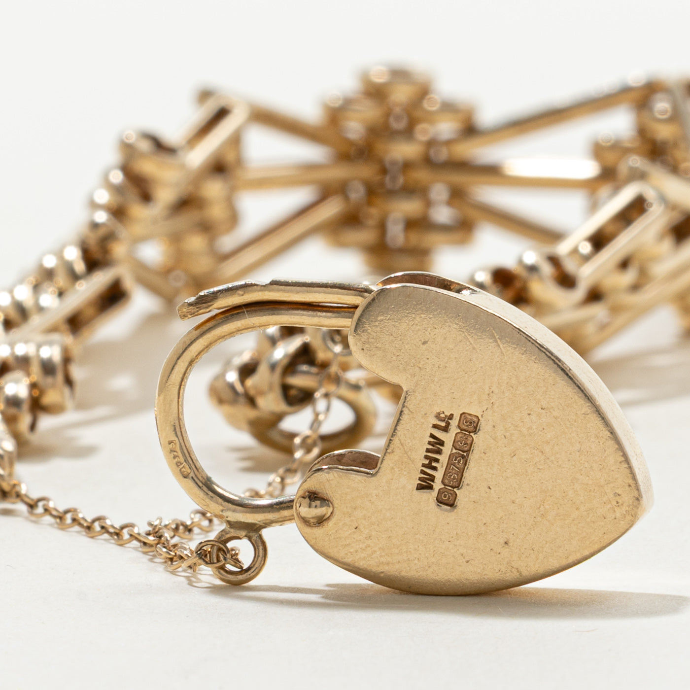 1917 Birmingham Heart Padlock Bracelet | 8.25"