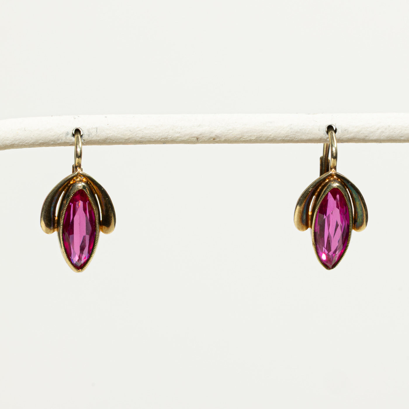 Synthetic Ruby Drop Earrings | 2.50ctw