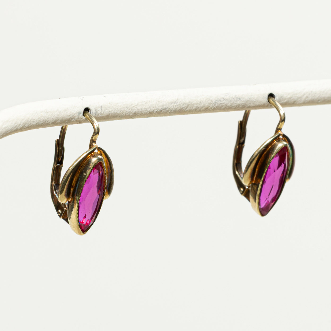 Synthetic Ruby Drop Earrings | 2.50ctw
