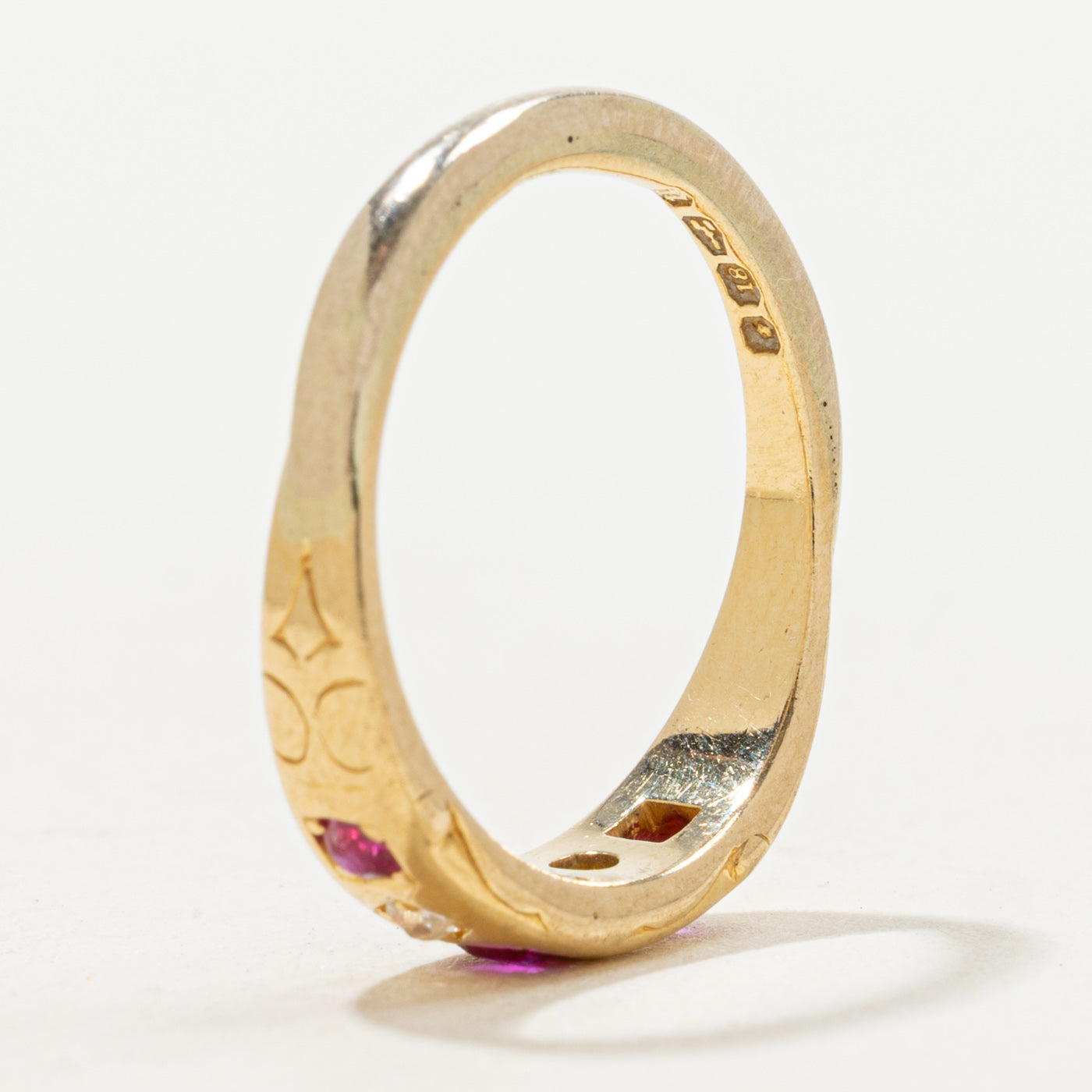 1883 Chester Five Stone Ruby & Diamond Ring | 0.20ctw, 0.06ctw | SZ 6