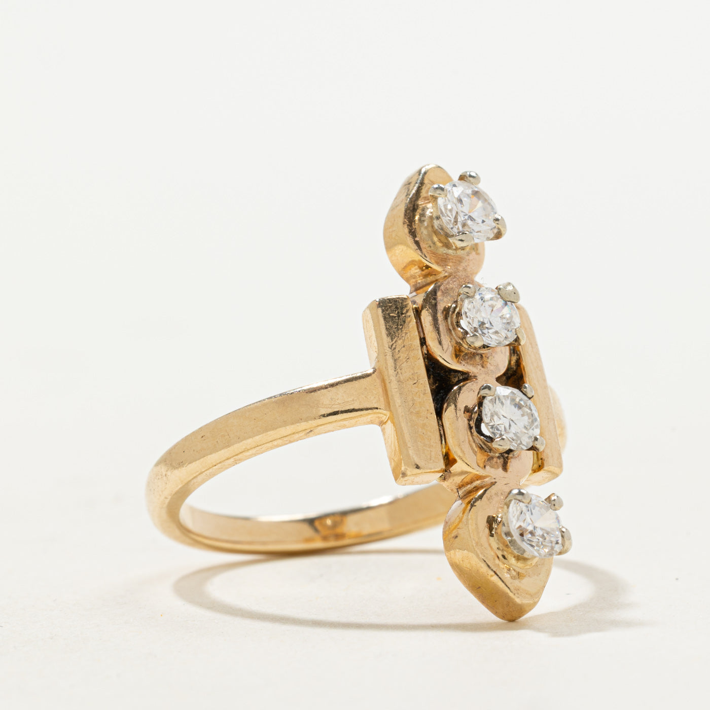 Four Stone Diamond Column Ring | 0.60ctw | SZ 9