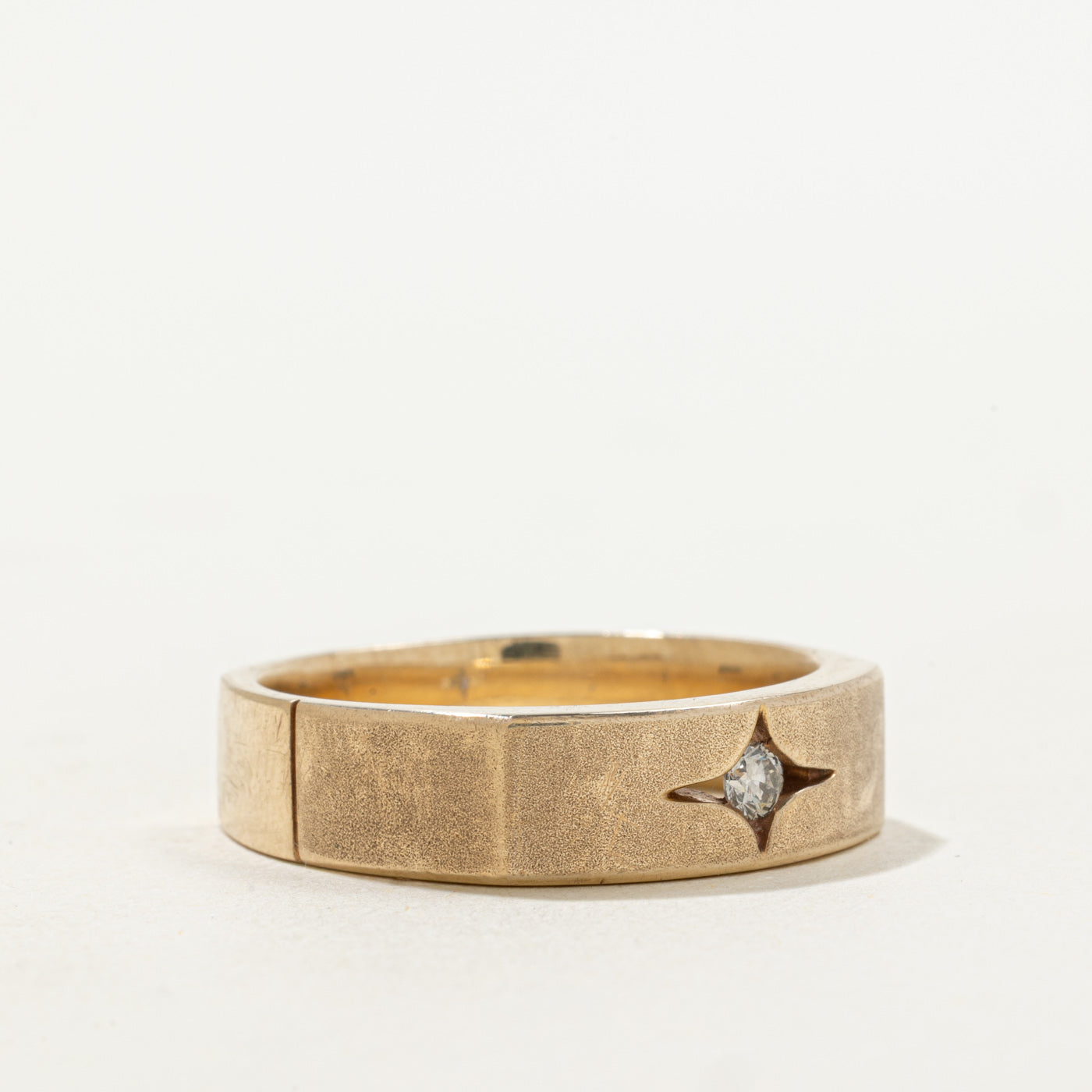 Star Set Diamond Soft Square Band | 0.08ct | 6.35mm | SZ 10.75