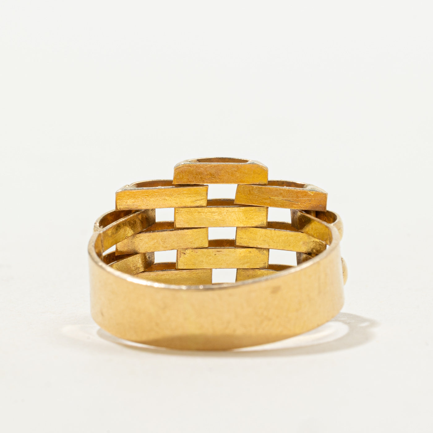 18k Yellow Gold Panther Chain Ring | SZ 9