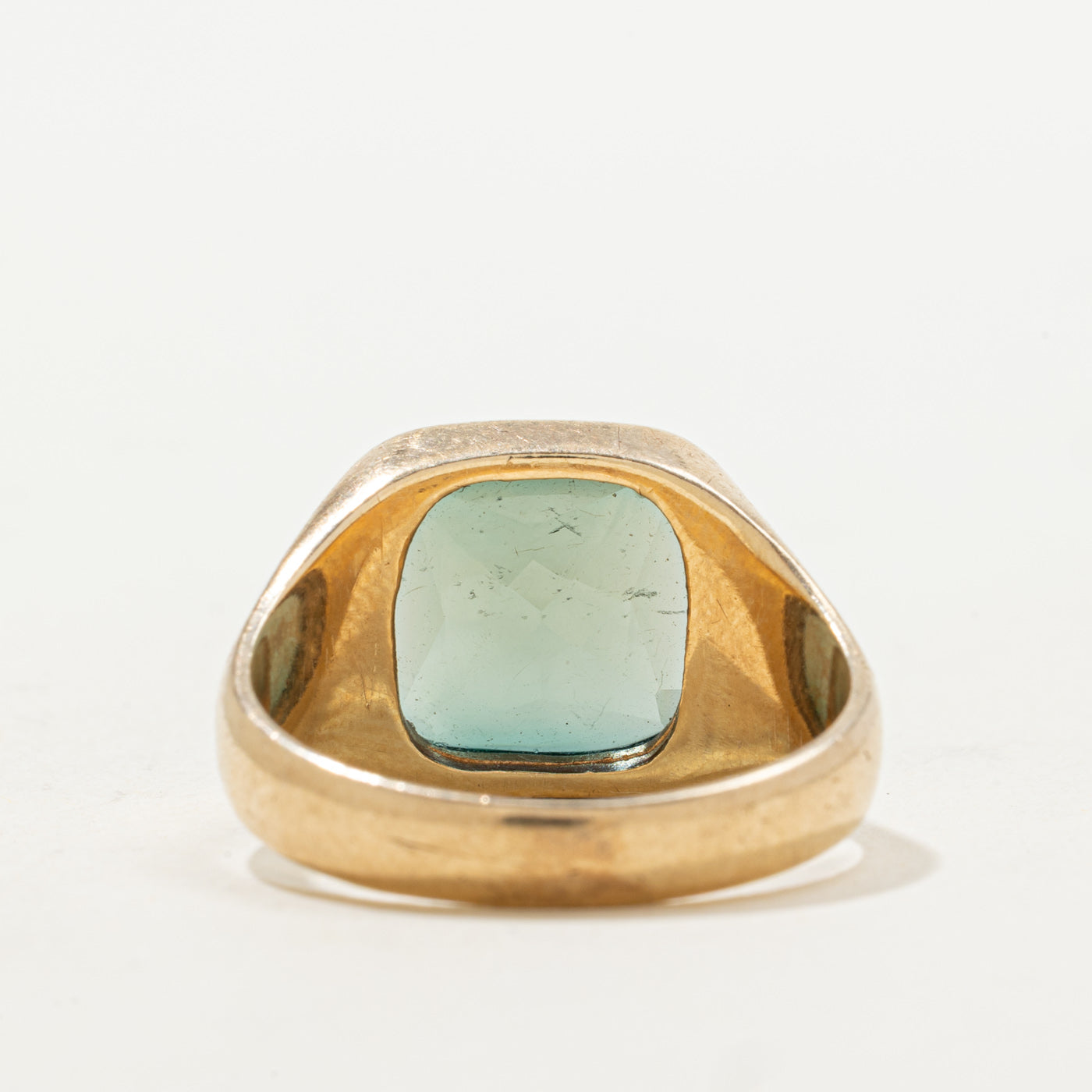 Synthetic Green Spinel Signet Ring | 5.20ct | SZ 9.75