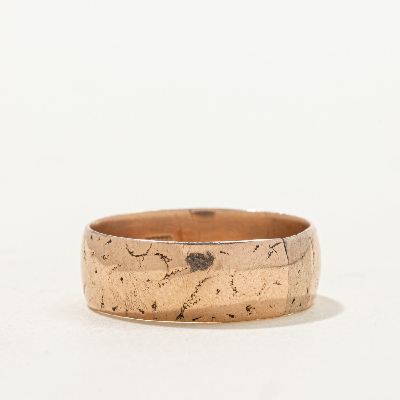 1899 Londong 9k Rose Gold Textured Band | 7.25mm | SZ 9.5