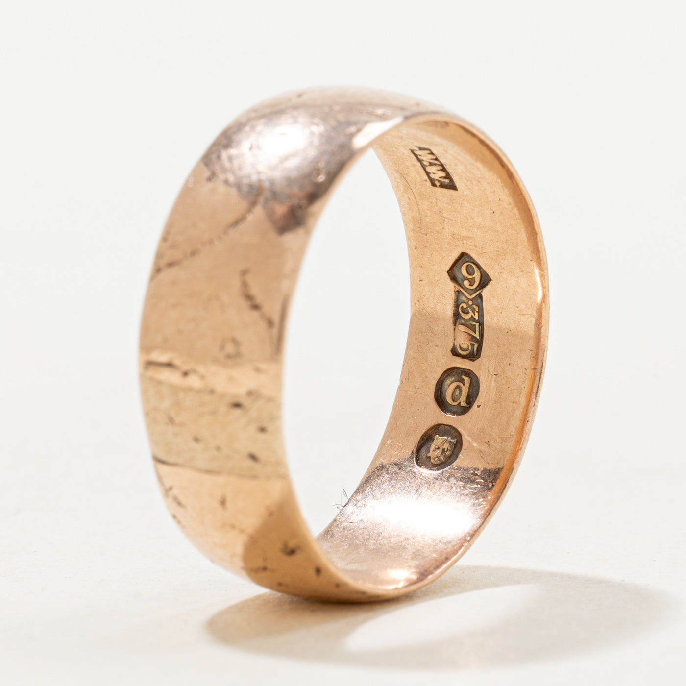 1899 Londong 9k Rose Gold Textured Band | 7.25mm | SZ 9.5
