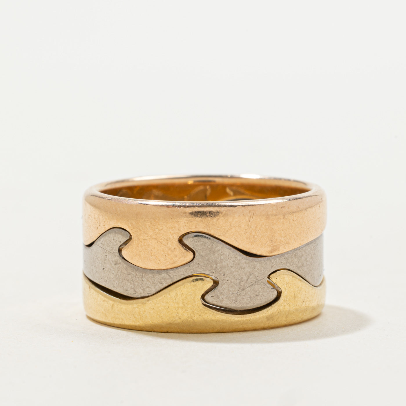 'Georg Jensen' 18k Gold Fusion Puzzle Ring | SZ 9.75
